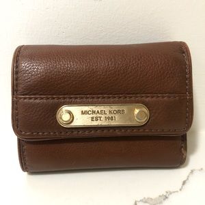 MICHAEL KORS Brown Leather Tri Fold Wallet